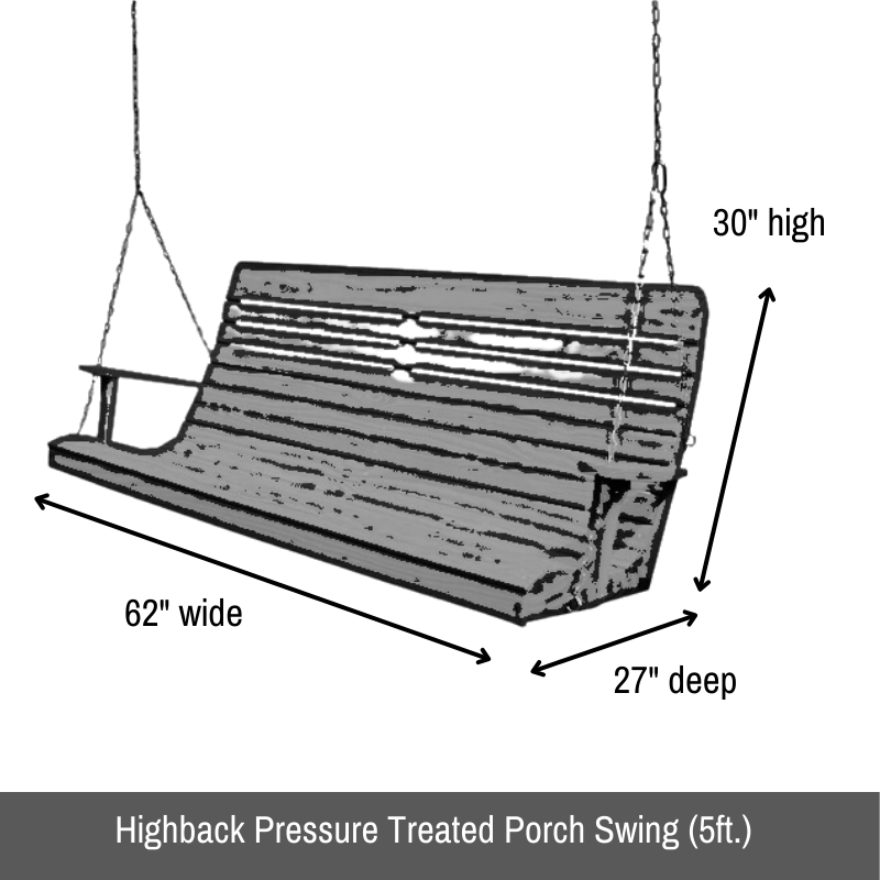 Highback Pressure Treated Porch Swing