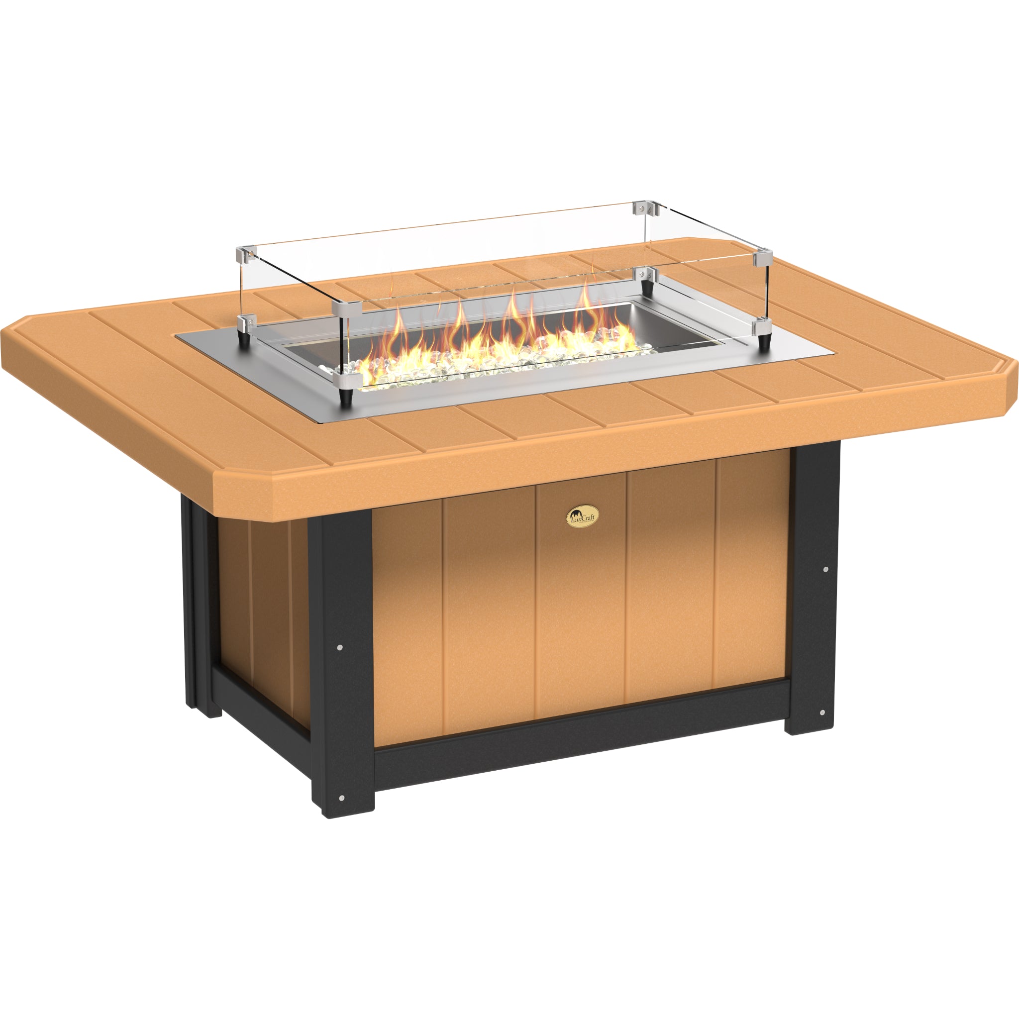 LuxCraft Lumin 51″ Rectangular Fire Pit – Outdoor Poly Patio Fire Pit (LFP51R)