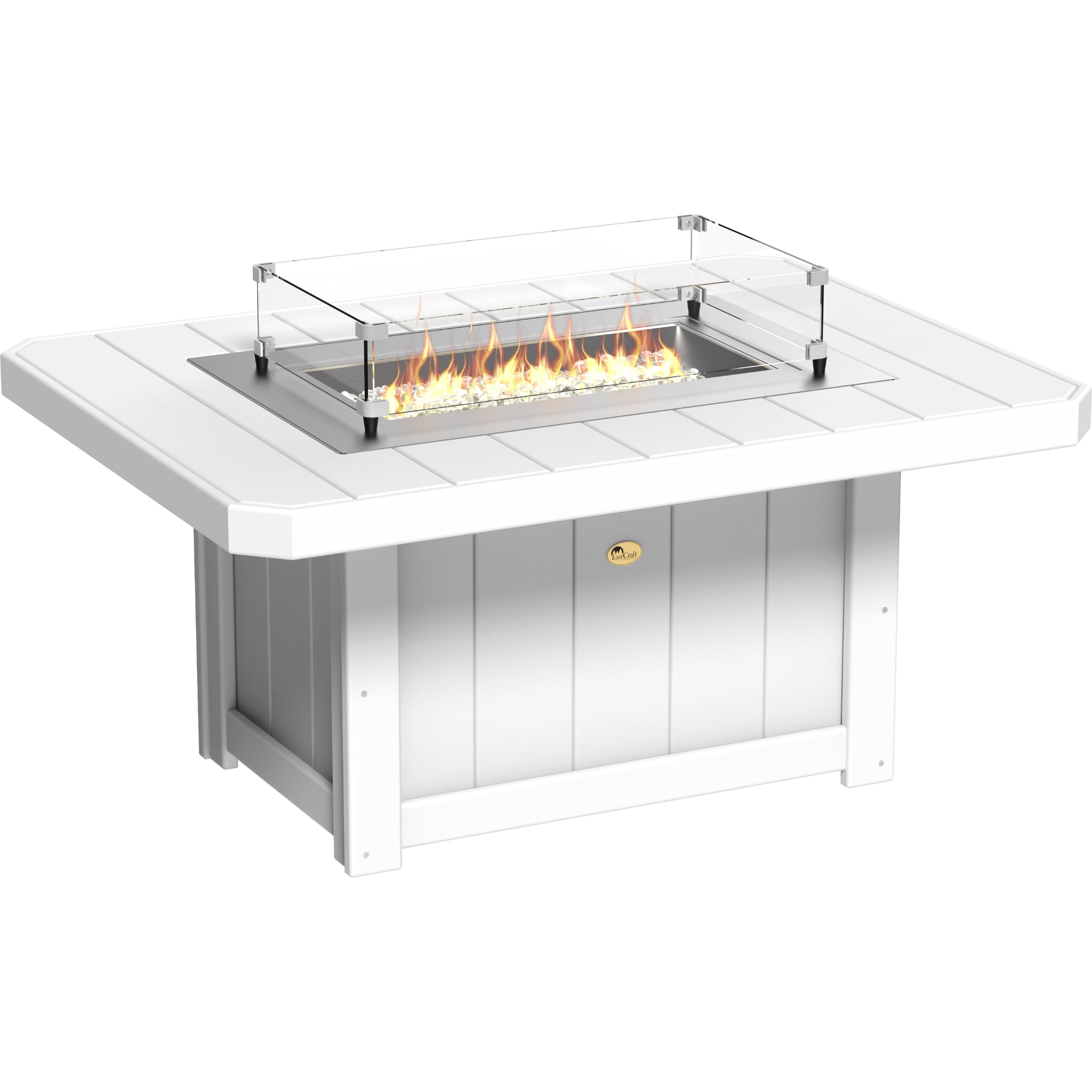 LuxCraft Lumin 51″ Rectangular Fire Pit – Outdoor Poly Patio Fire Pit (LFP51R)