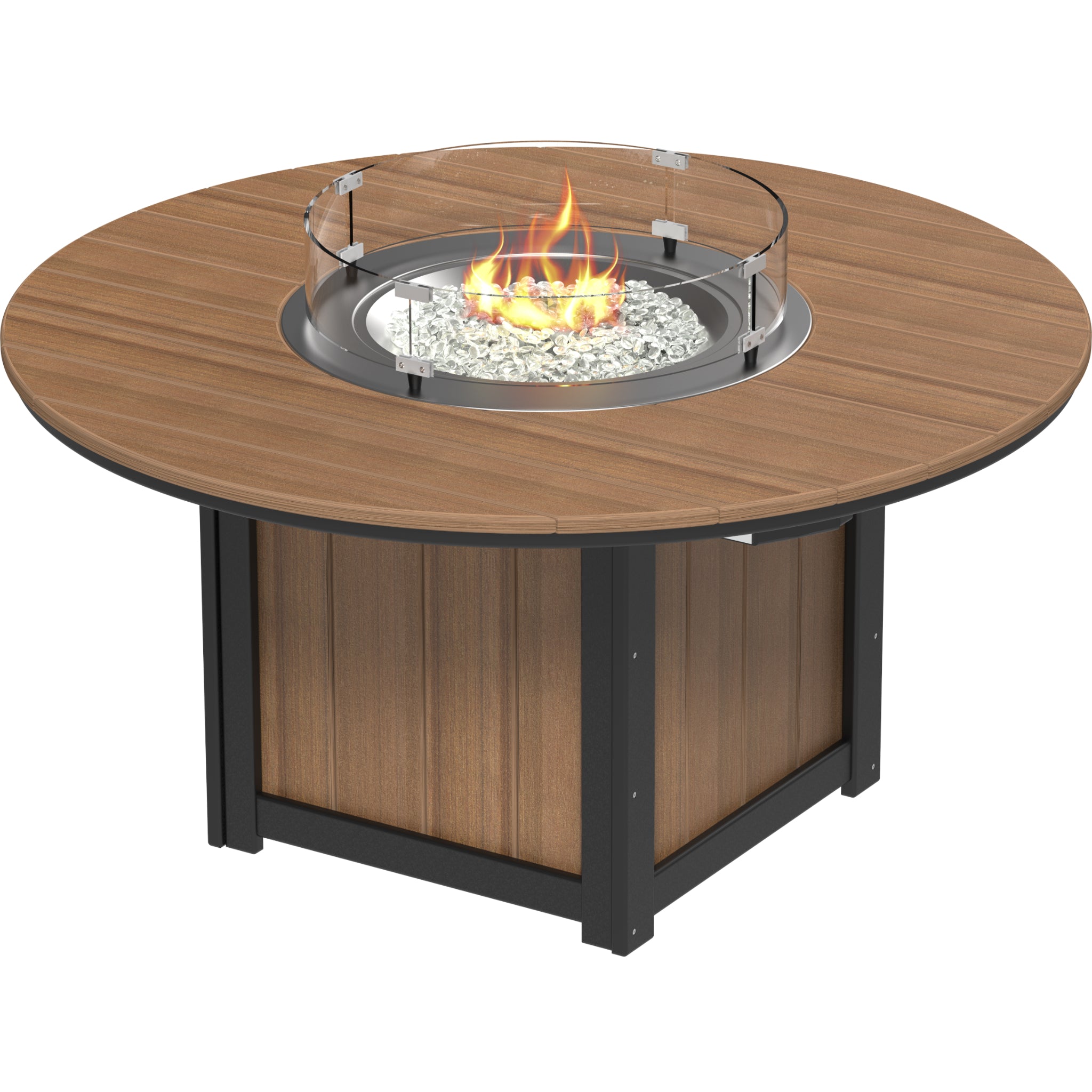 LuxCraft Lumin 60″ Round Fire Table – Outdoor Poly Patio Bar Height Fire Table (LFT60R)
