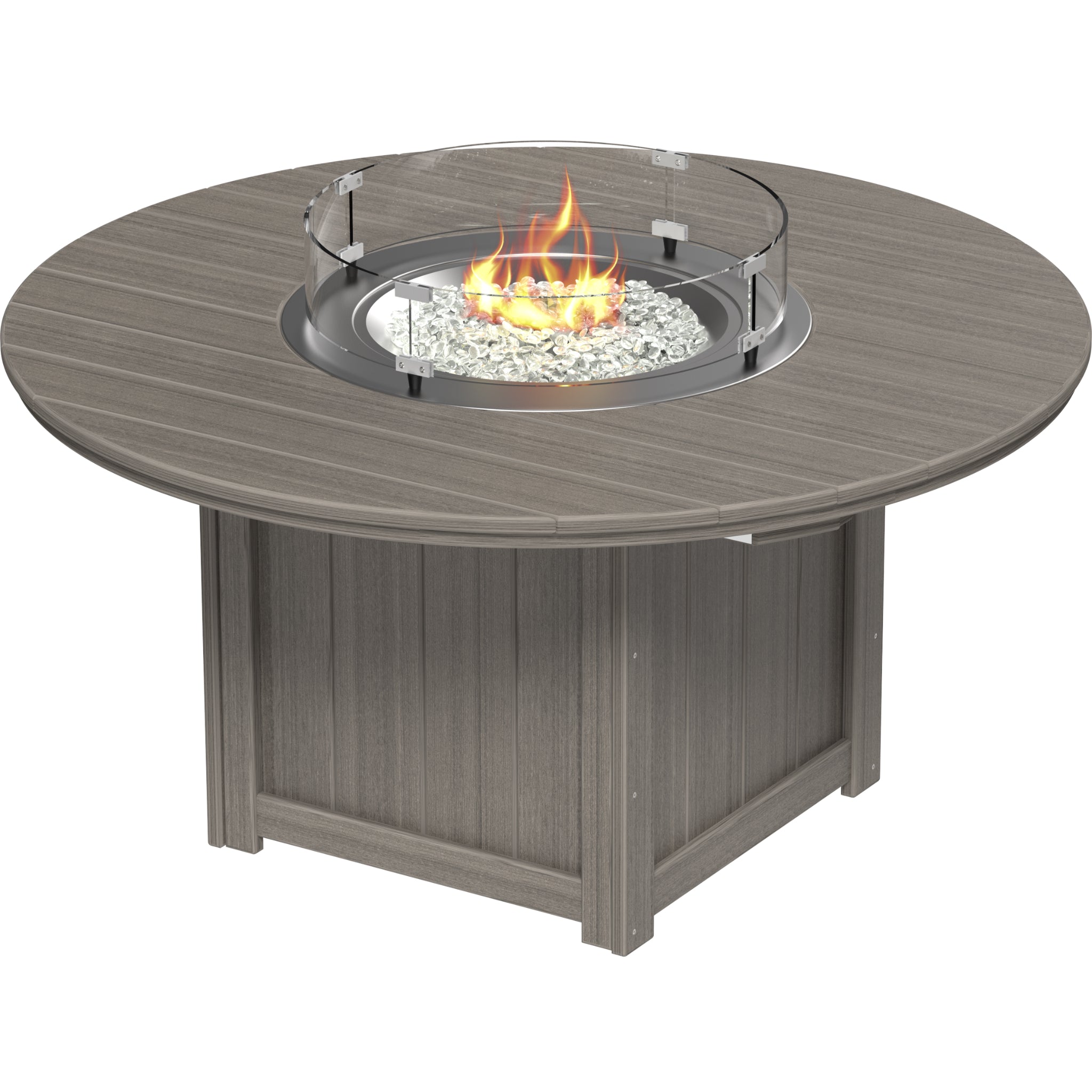 LuxCraft Lumin 60″ Round Fire Table – Outdoor Poly Patio Bar Height Fire Table (LFT60R)