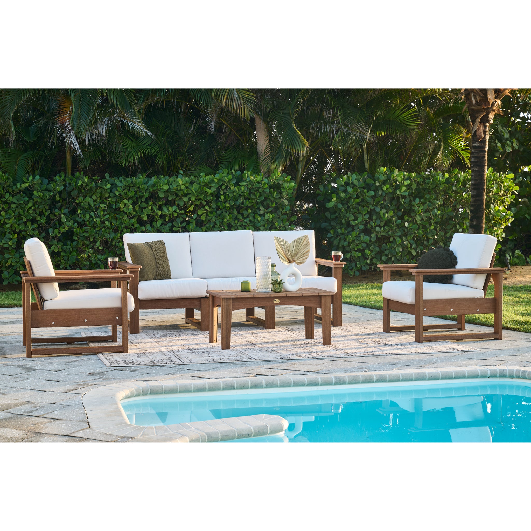 LuxCraft Lanai Deep Seating – Outdoor Poly Patio Lounge Set (LDS)