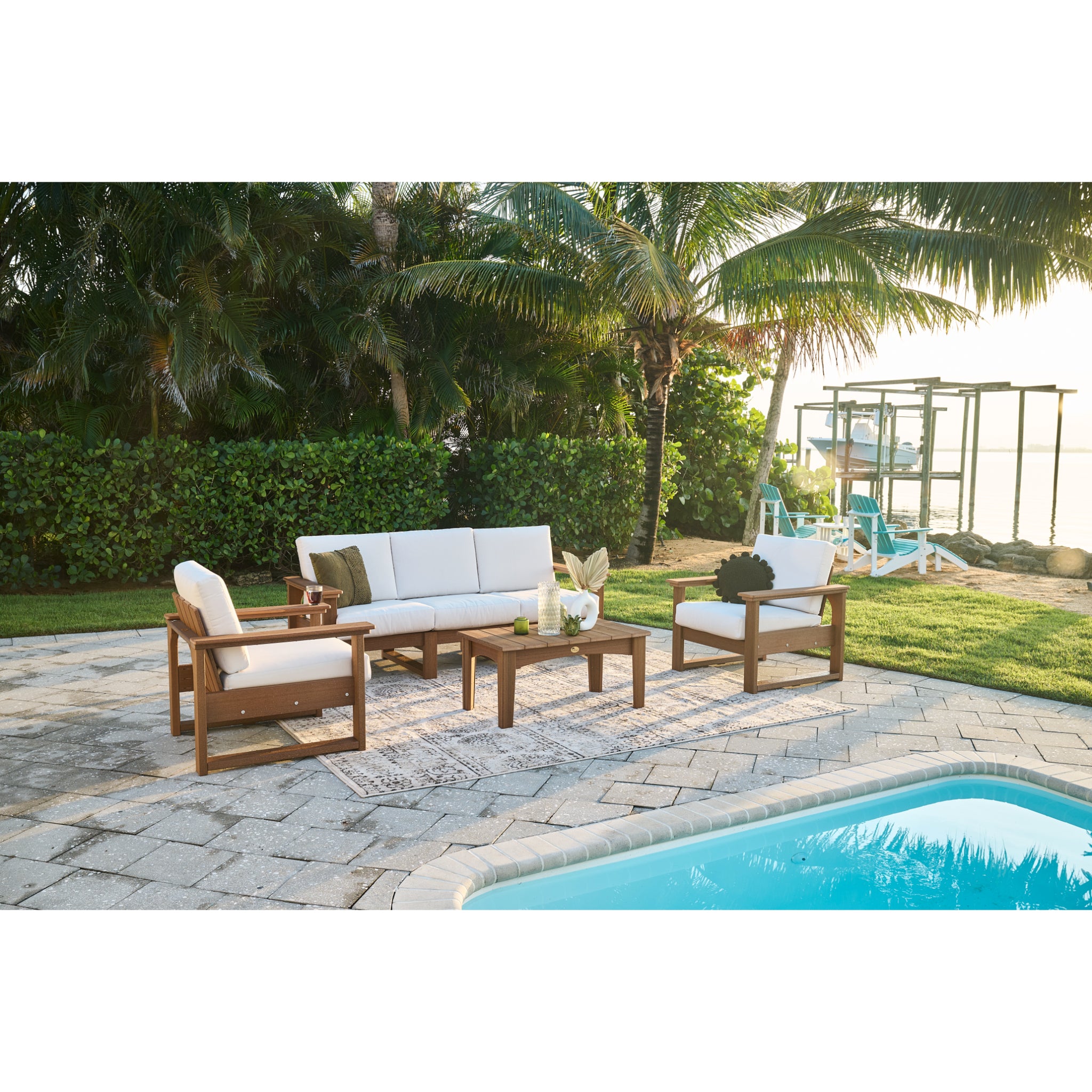 LuxCraft Lanai Deep Seating – Outdoor Poly Patio Lounge Set (LDS)