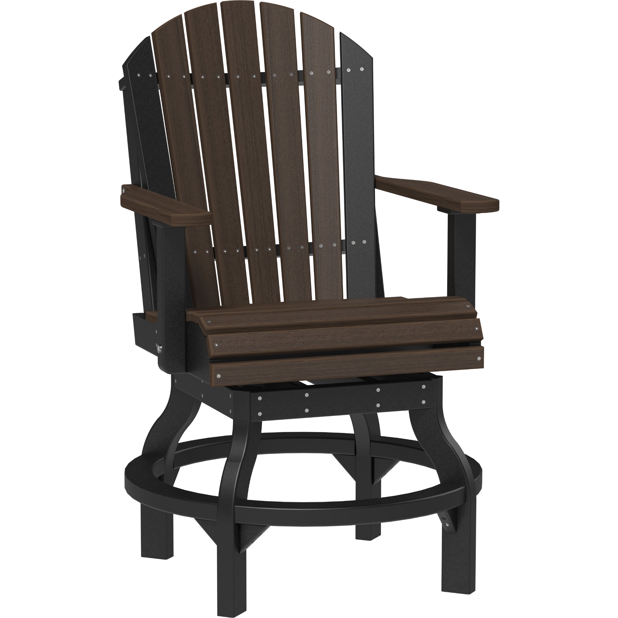 LuxCraft Adirondack Swivel Chair – Outdoor Poly Counter Height Swivel Chair (PASC)