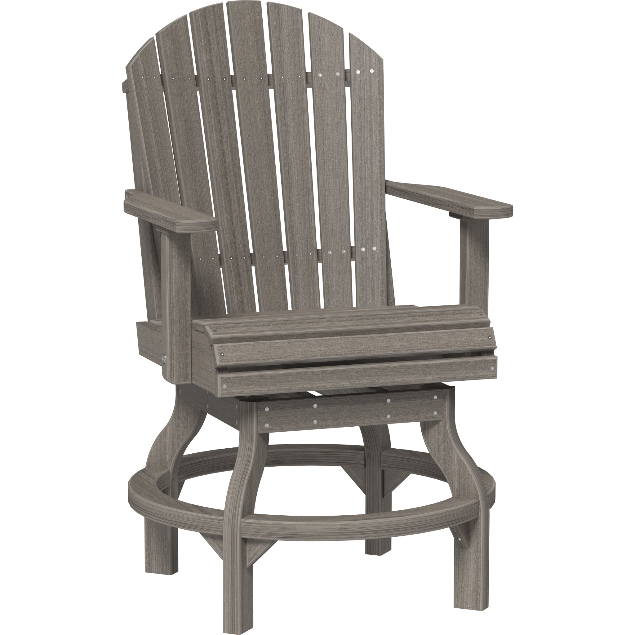 LuxCraft Adirondack Swivel Chair – Outdoor Poly Counter Height Swivel Chair (PASC)