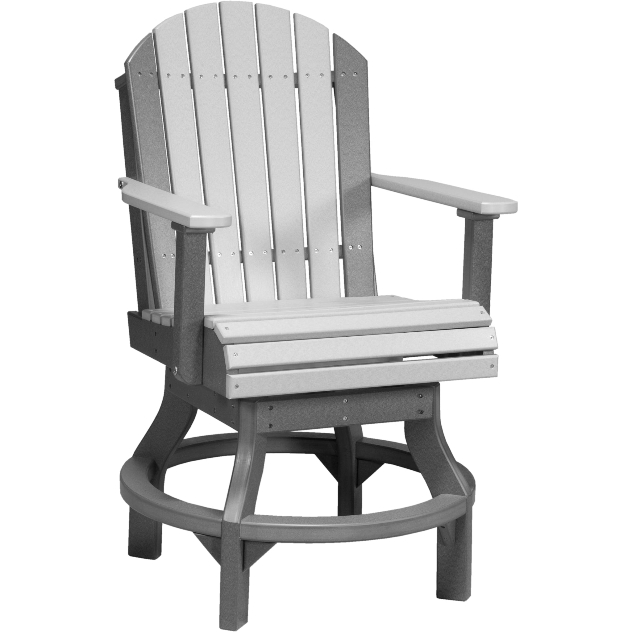 LuxCraft Adirondack Swivel Chair – Outdoor Poly Counter Height Swivel Chair (PASC)