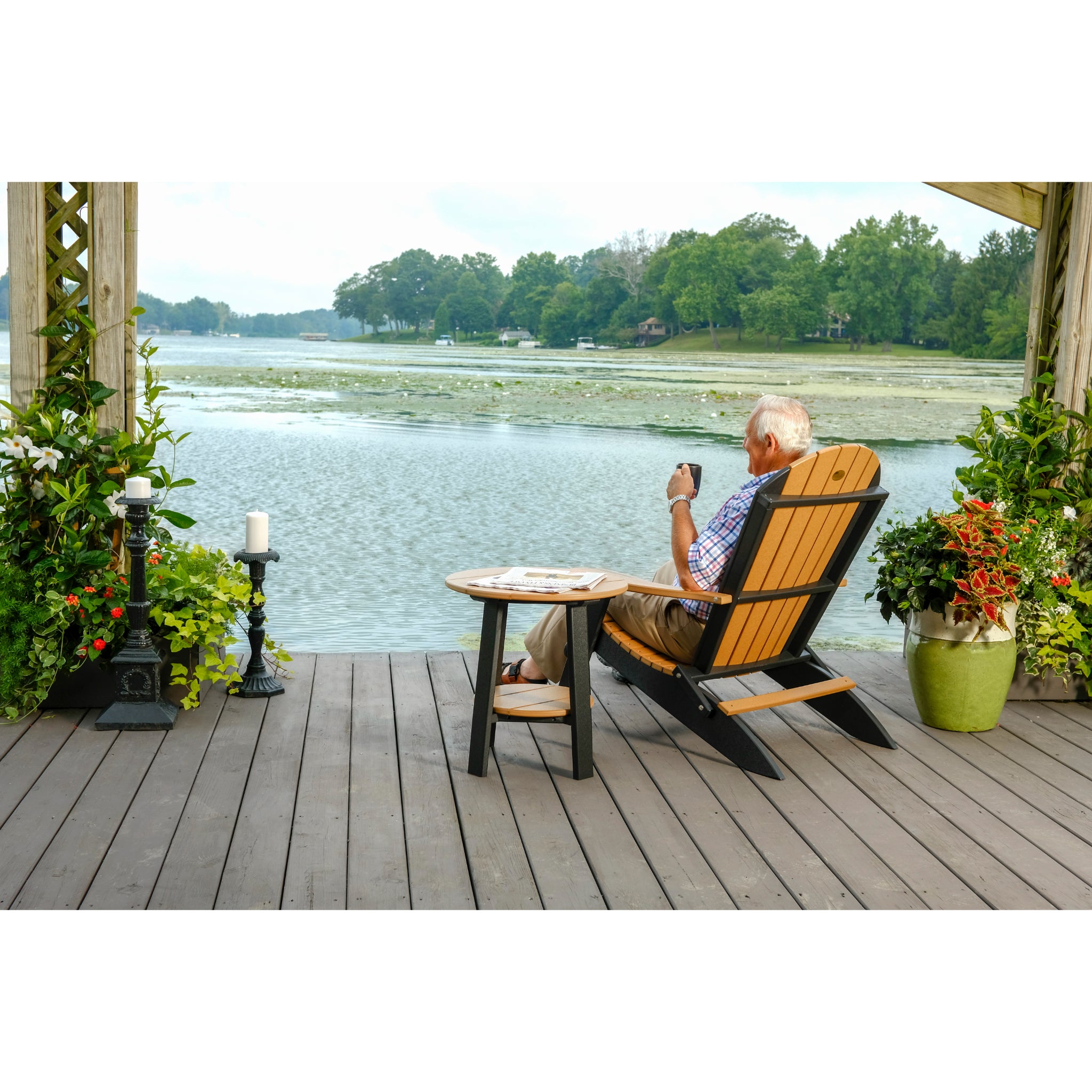 LuxCraft Folding Adirondack Chair – Outdoor Poly Folding Lounge Chair (PFAC)