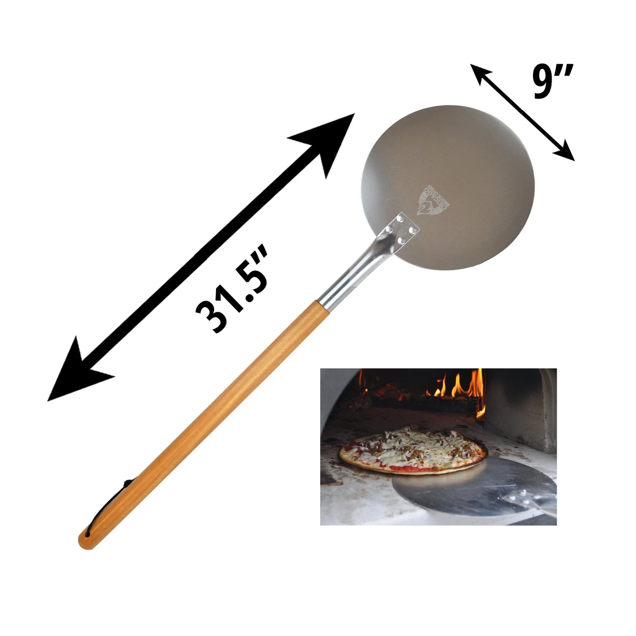 Chicago Brick Oven Round 9" Diameter Turning Pizza Peel CBO-A-PZA-PEL-TRN-9