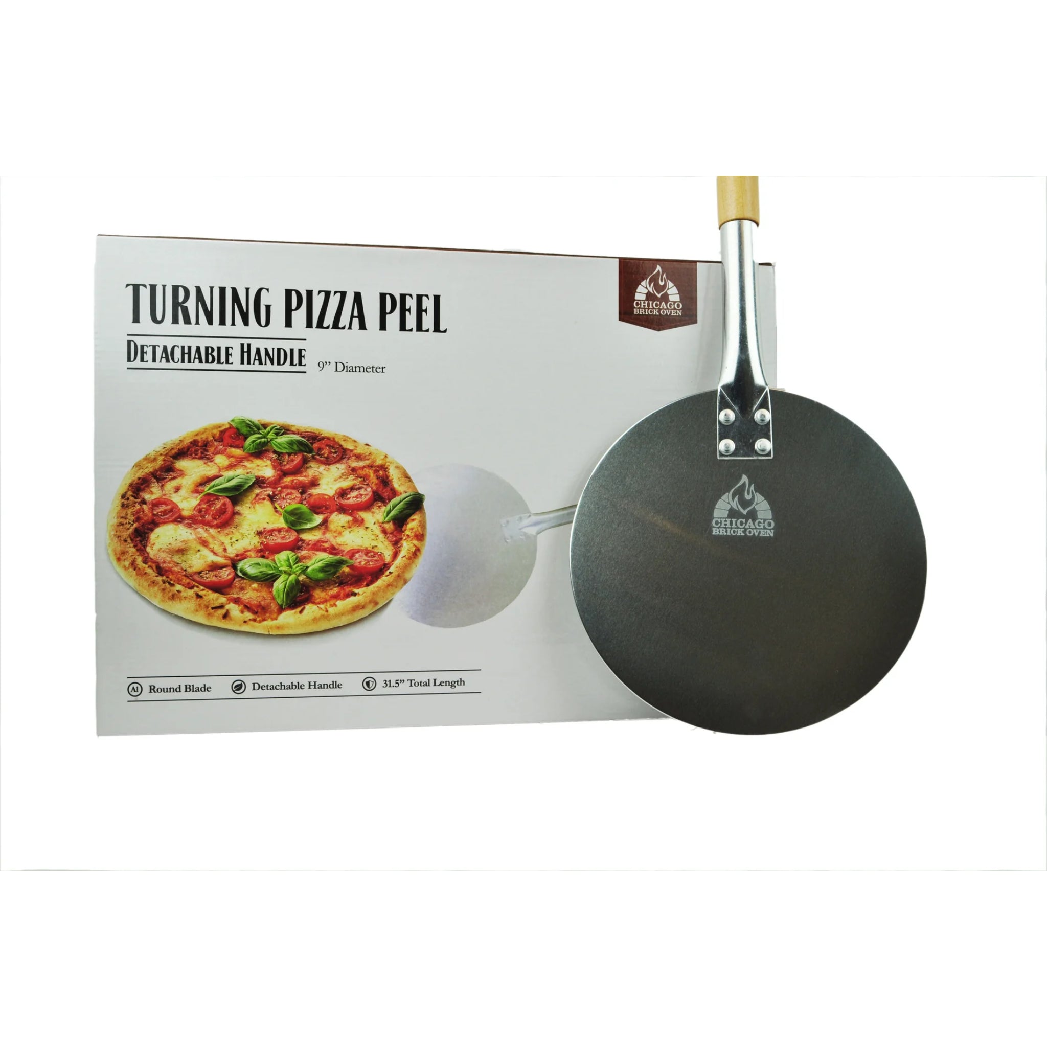 Chicago Brick Oven Round 9" Diameter Turning Pizza Peel CBO-A-PZA-PEL-TRN-9